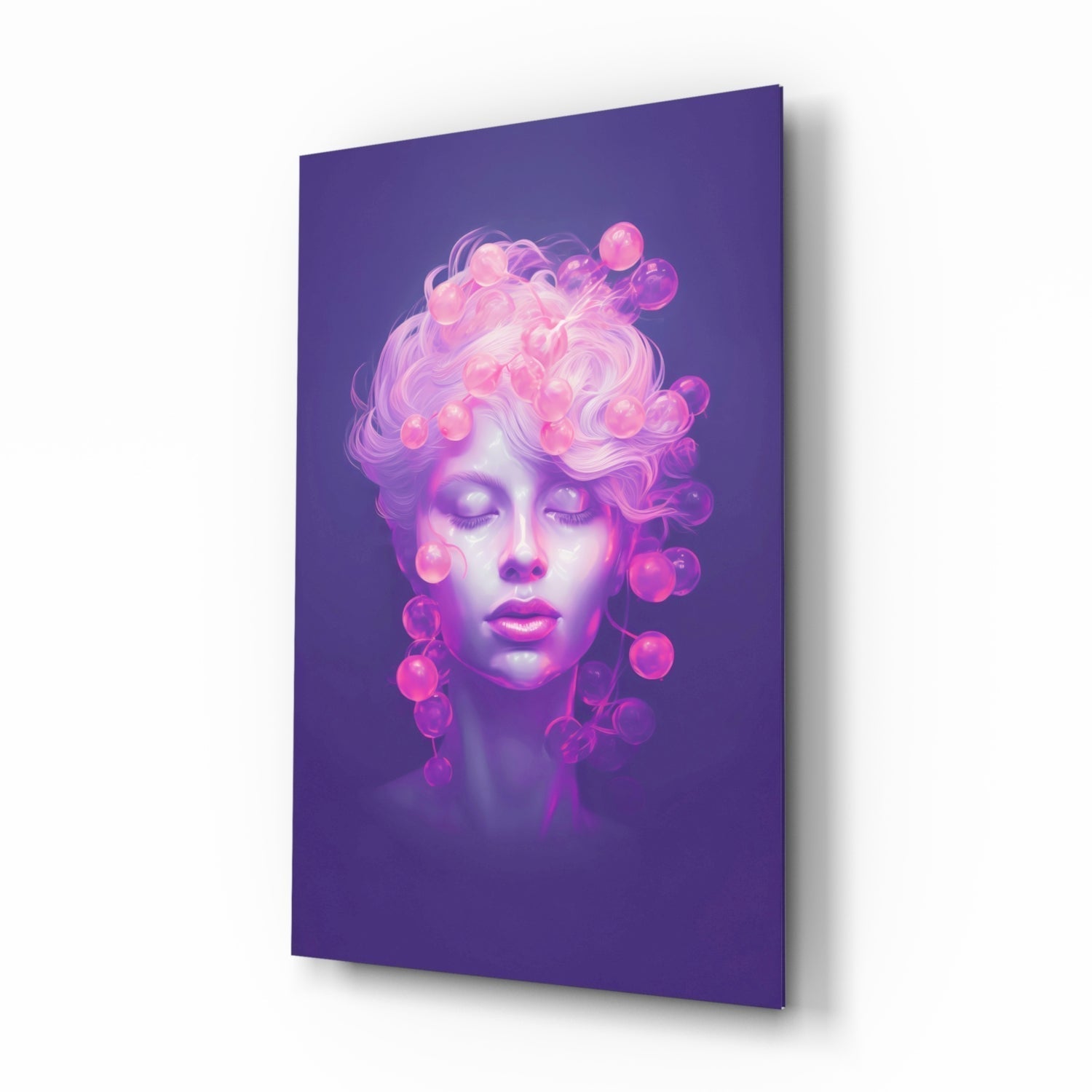 Pink Bubbles Glass Wall Art || Designer Collection Insigneart USA