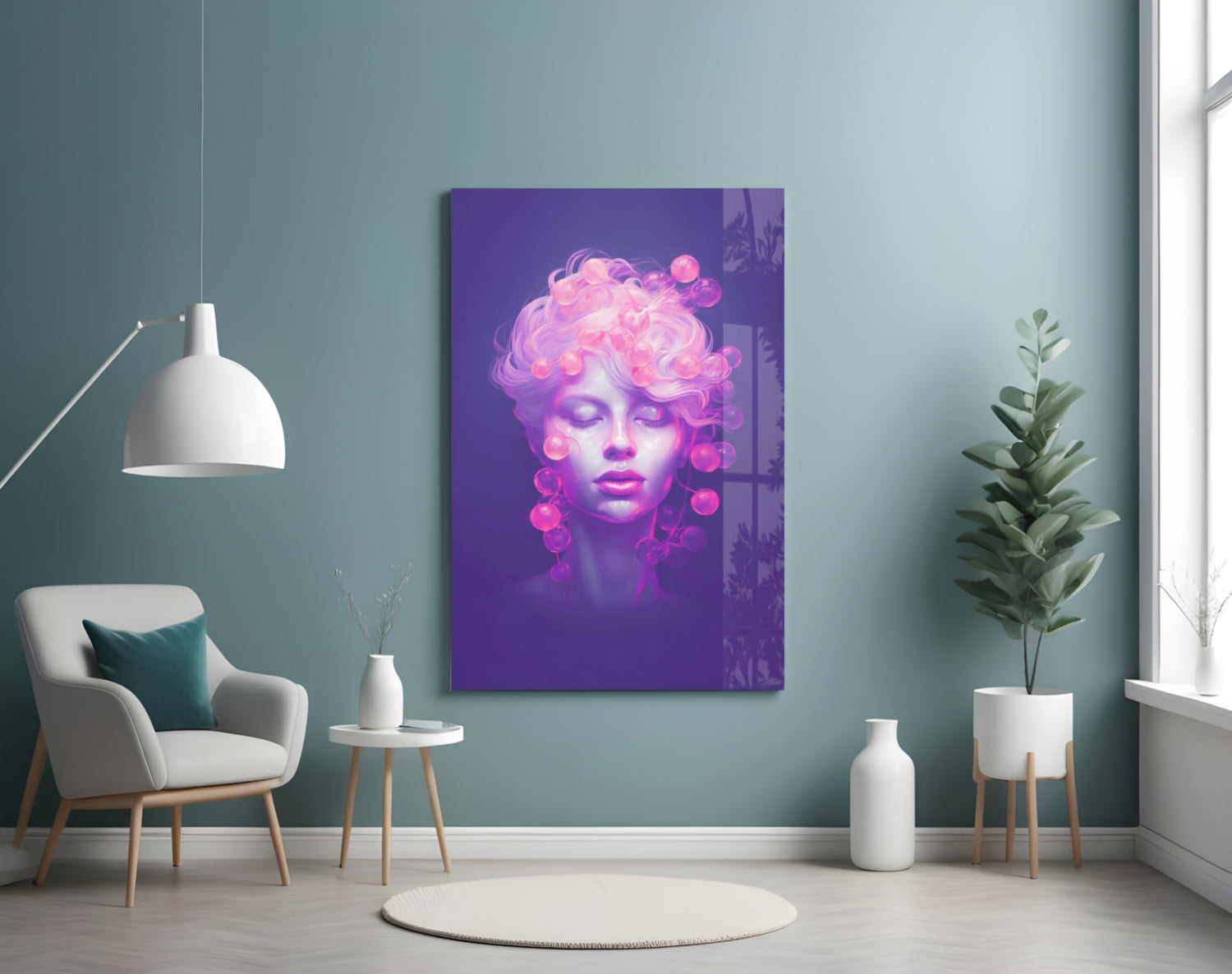 Pink Bubbles Glass Wall Art || Designer Collection Insigneart USA