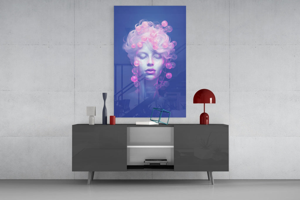 Pink Bubbles Glass Wall Art || Designer Collection Insigneart USA