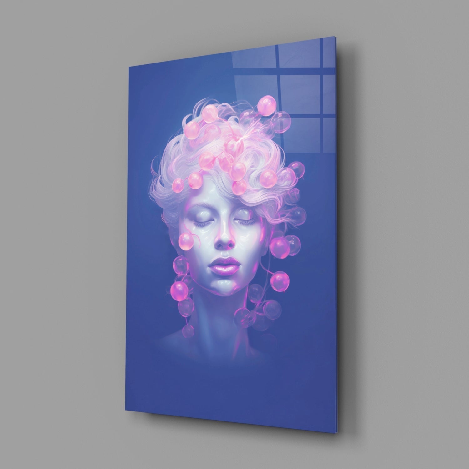 Pink Bubbles Glass Wall Art || Designer Collection Insigneart USA