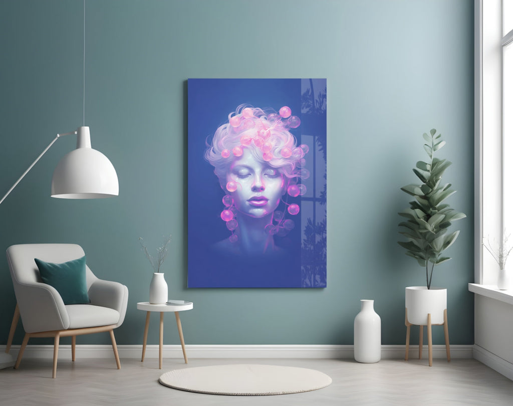 Pink Bubbles Glass Wall Art || Designer Collection Insigneart USA