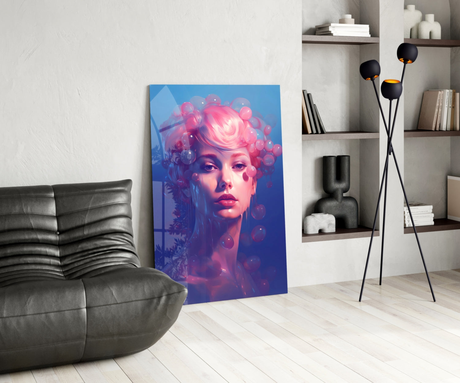 Pink Bubbles Glass Wall Art || Designer Collection Insigneart USA