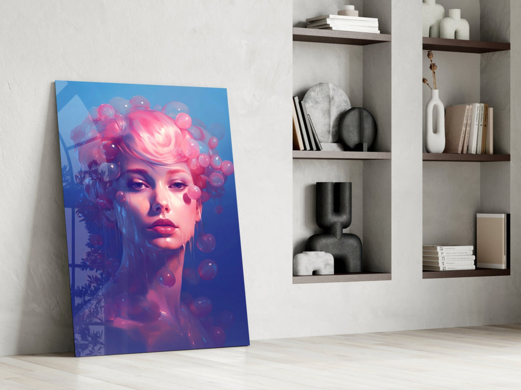 Pink Bubbles Glass Wall Art || Designer Collection Insigneart USA