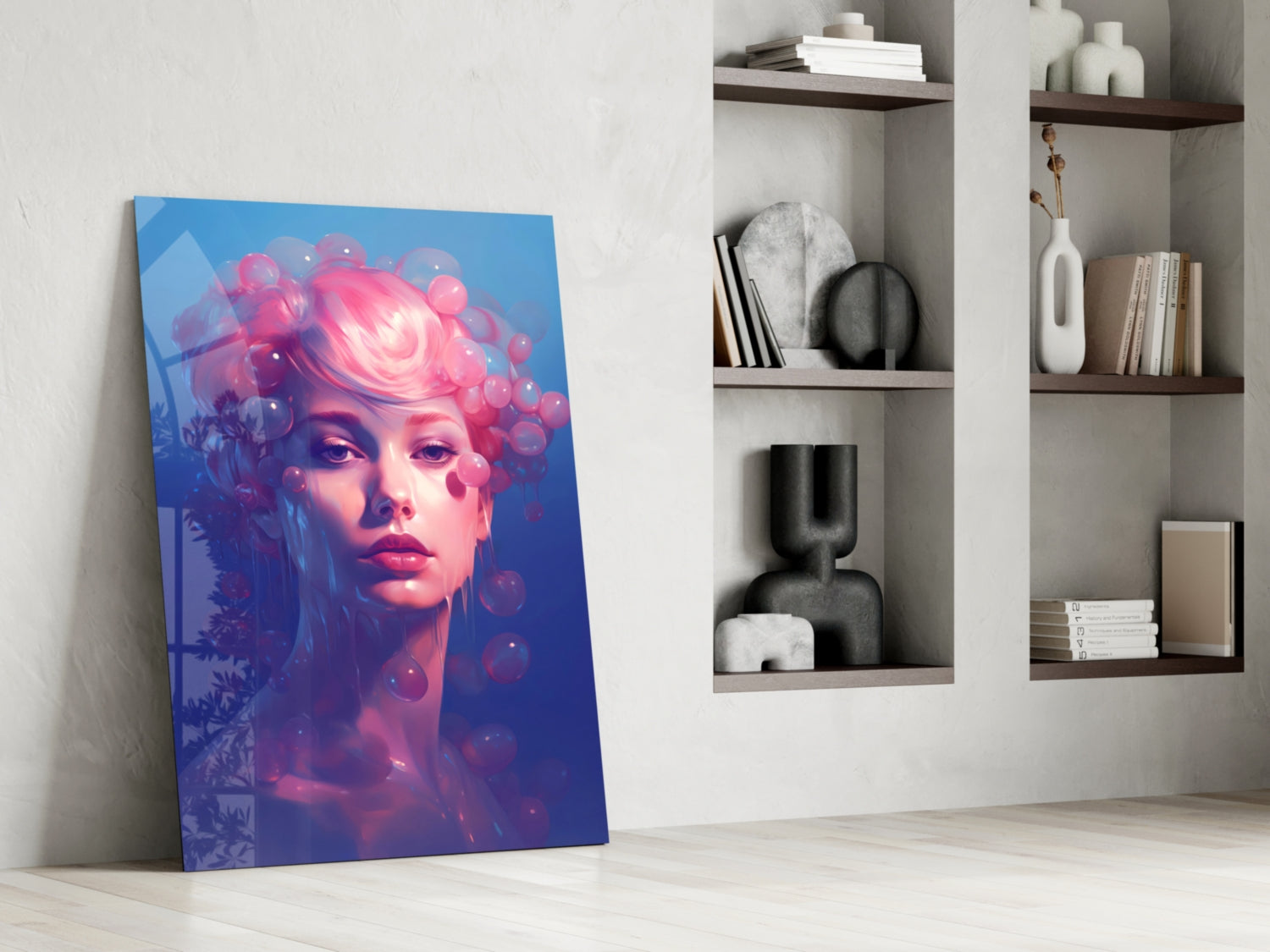 Pink Bubbles Glass Wall Art || Designer Collection Insigneart USA