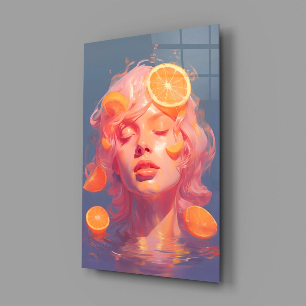 Orange Bubbles Glass Wall Art || Designer Collection Insigneart USA