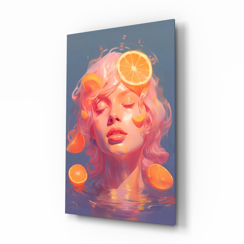 Orange Bubbles Glass Wall Art || Designer Collection Insigneart USA