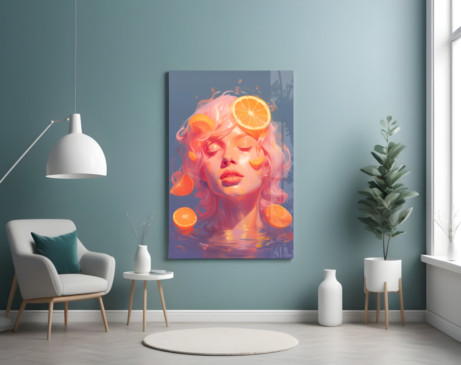 Orange Bubbles Glass Wall Art || Designer Collection Insigneart USA