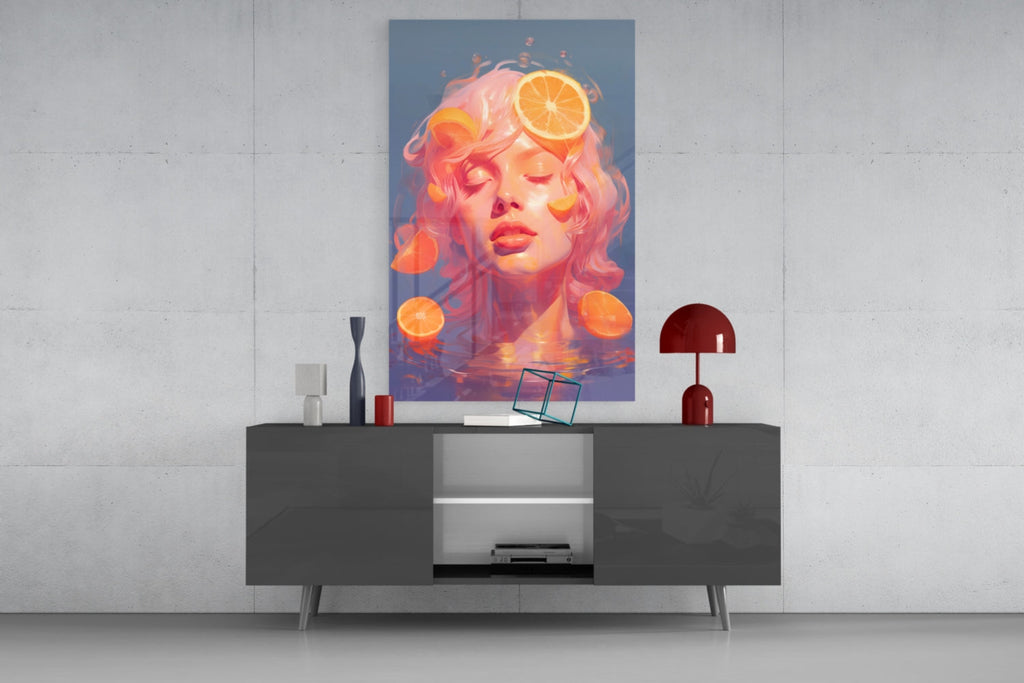 Orange Bubbles Glass Wall Art || Designer Collection Insigneart USA