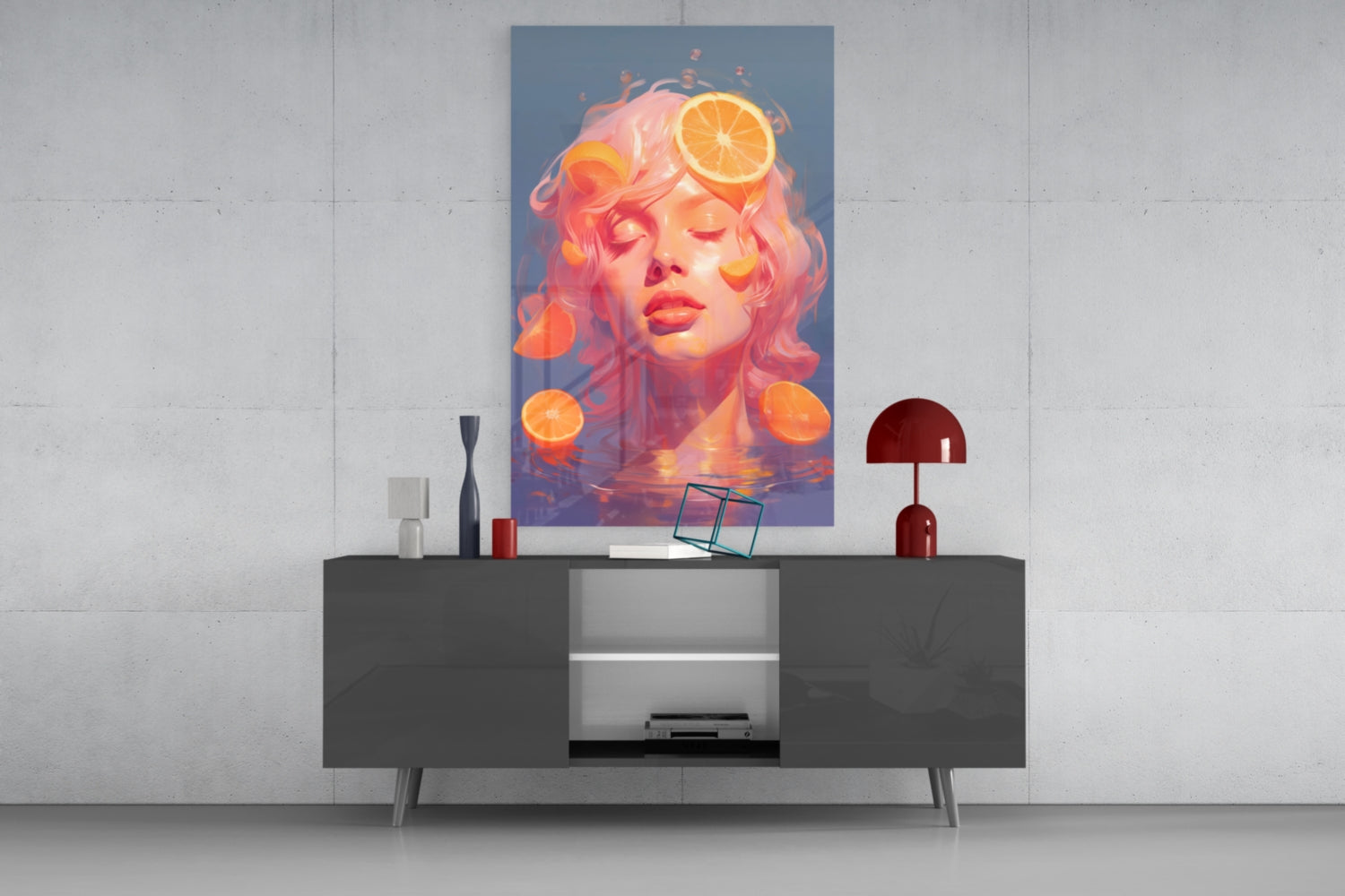 Orange Bubbles Glass Wall Art || Designer Collection Insigneart USA