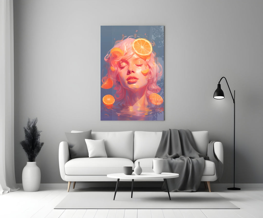 Orange Bubbles Glass Wall Art || Designer Collection Insigneart USA