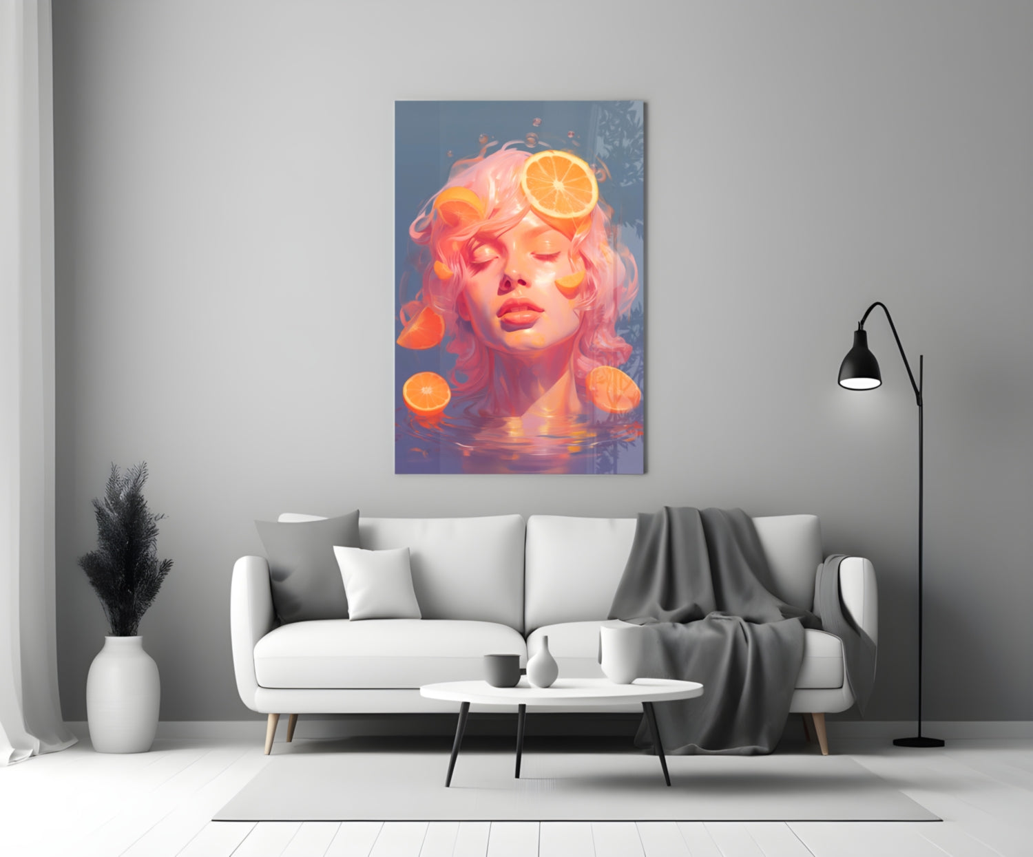 Orange Bubbles Glass Wall Art || Designer Collection Insigneart USA