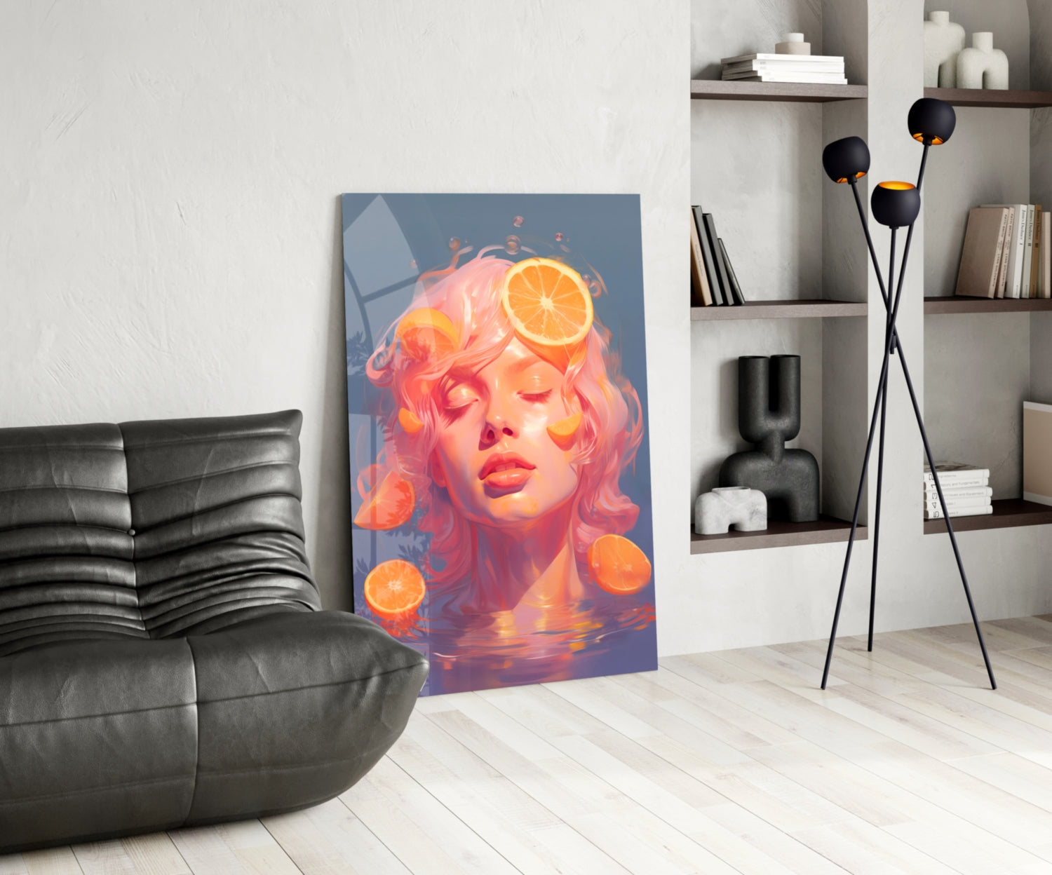 Orange Bubbles Glass Wall Art || Designer Collection Insigneart USA