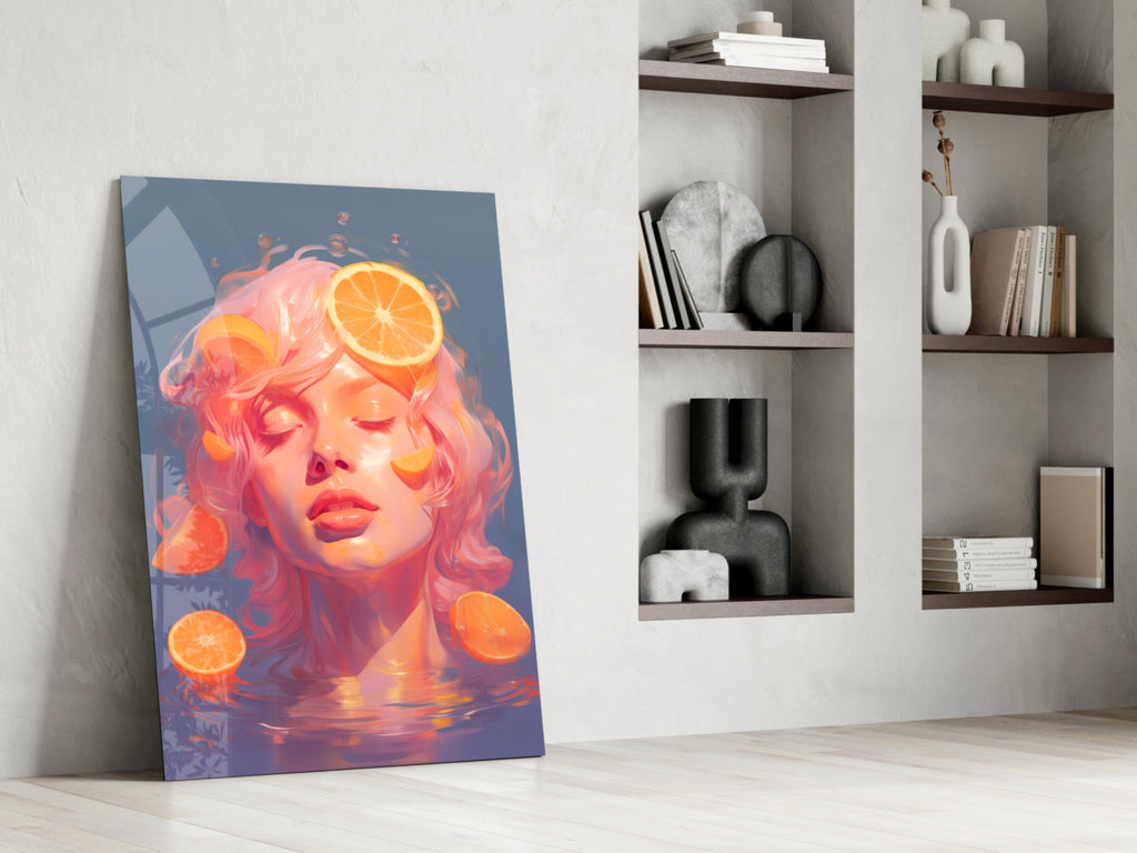 Orange Bubbles Glass Wall Art || Designer Collection Insigneart USA