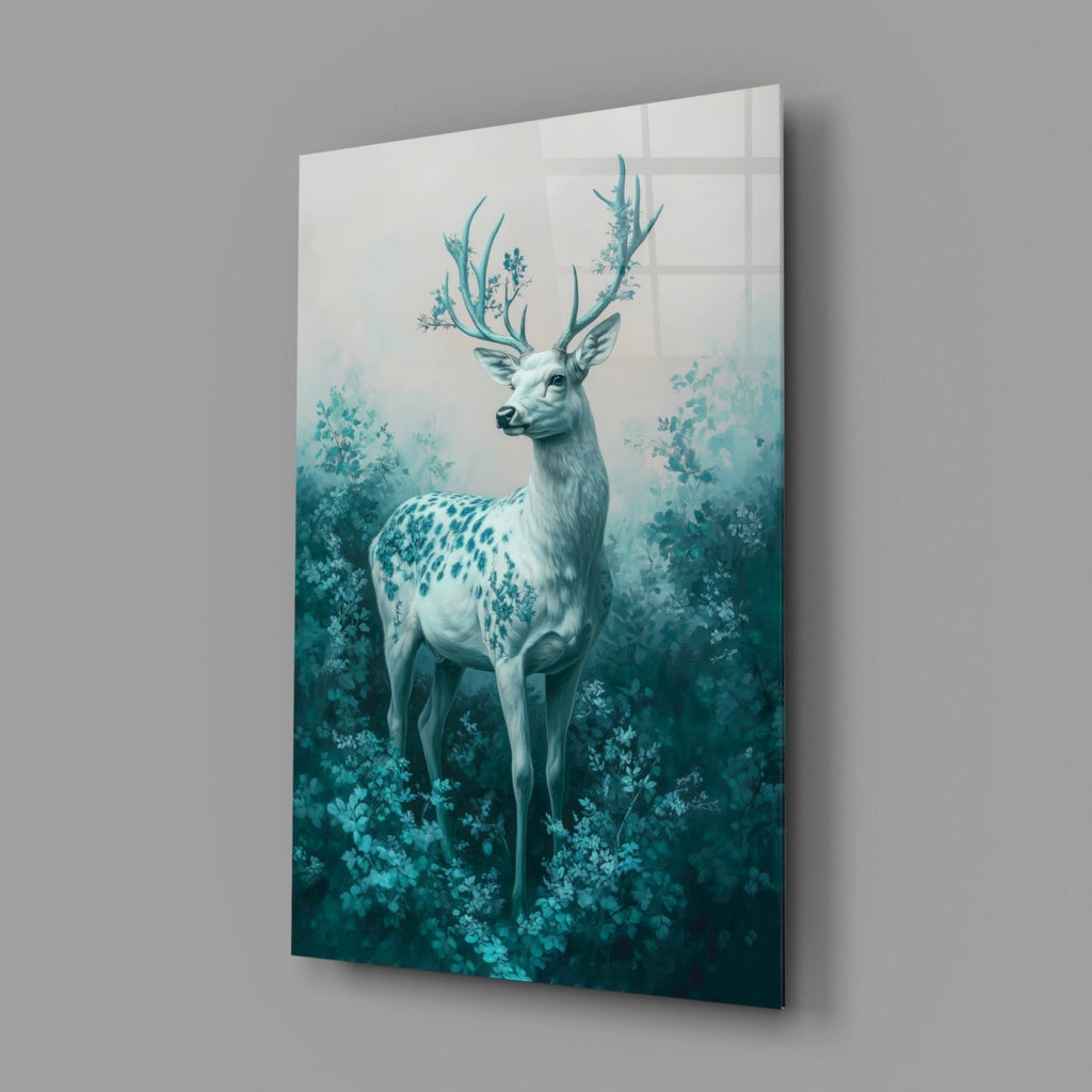 Mint Deer Glass Wall Art || Designer Collection Insigneart USA