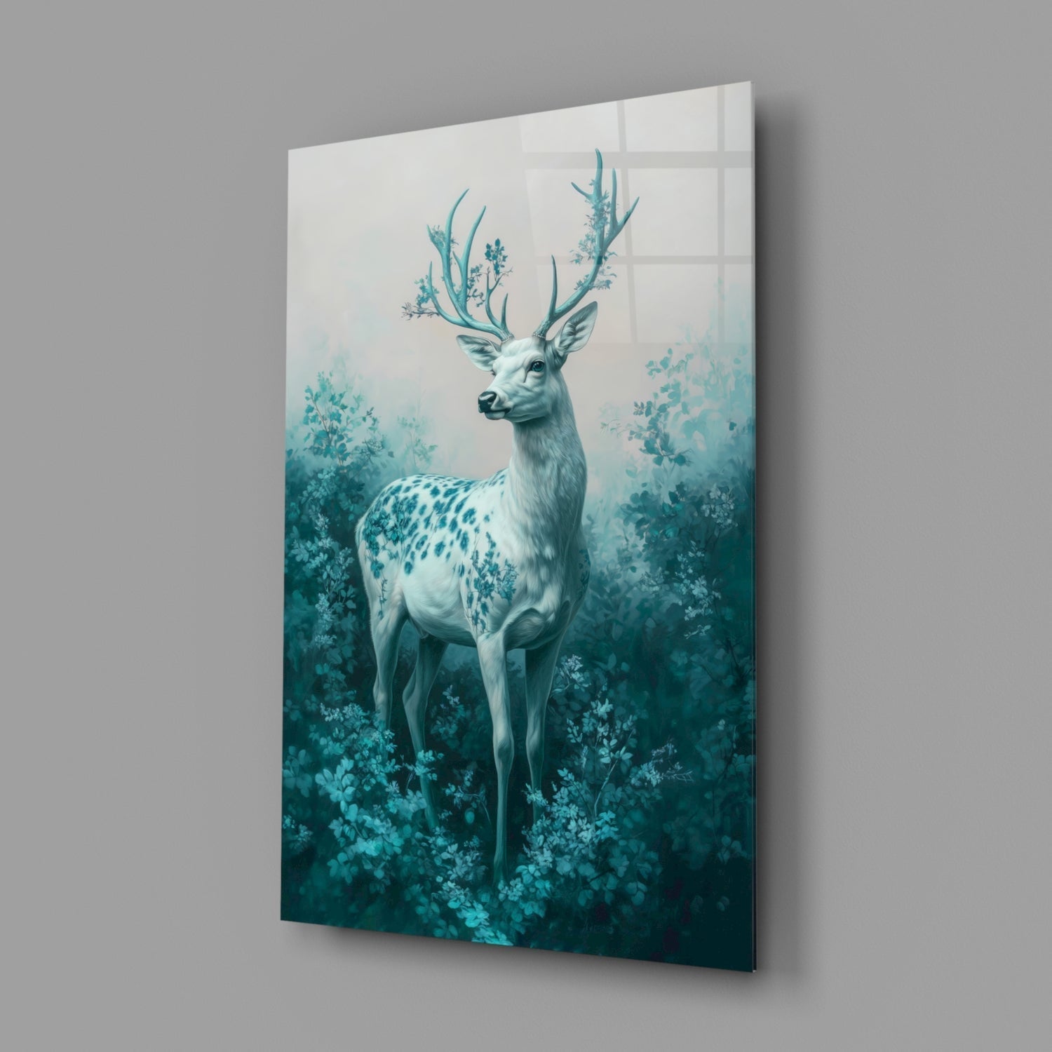 Mint Deer Glass Wall Art || Designer Collection Insigneart USA