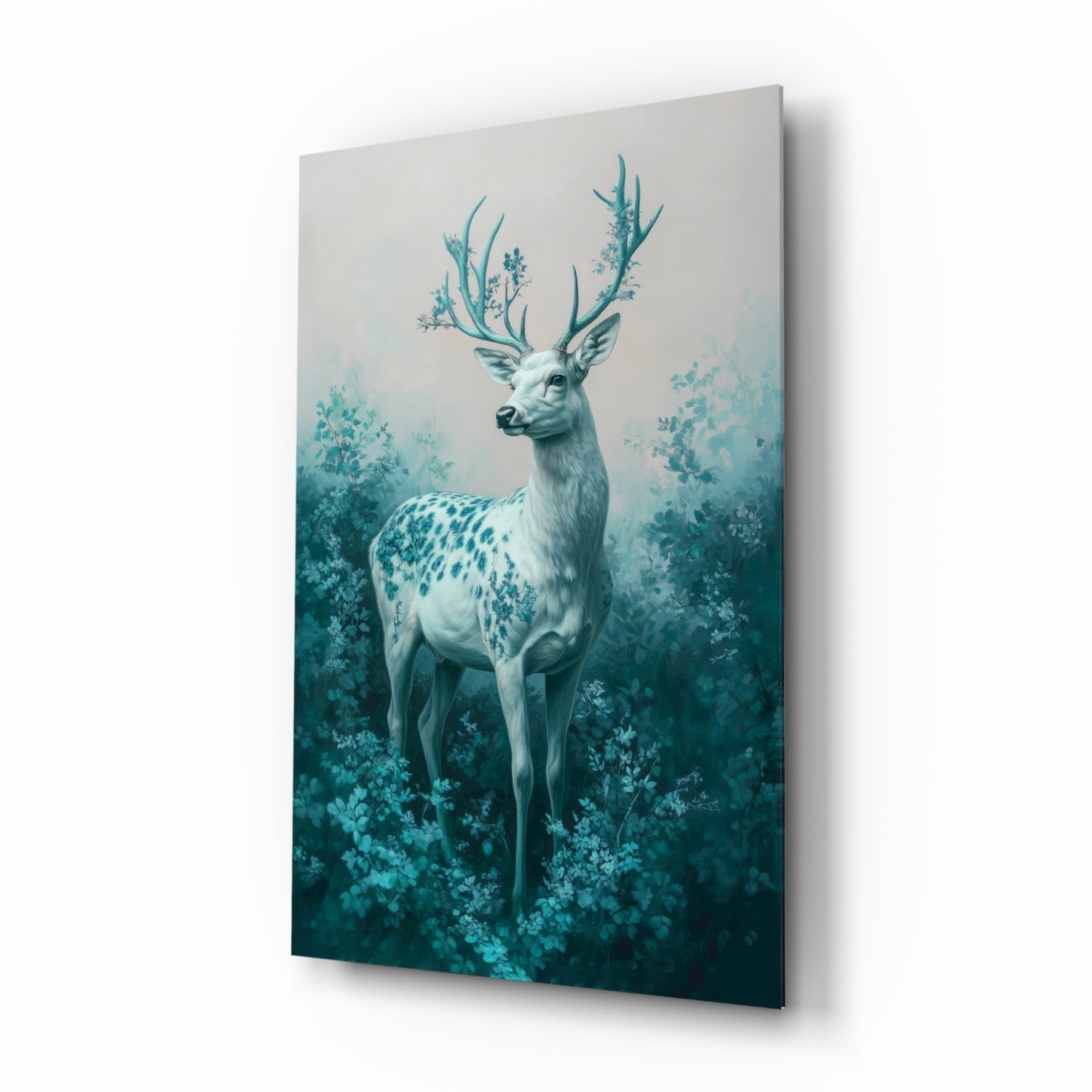 Mint Deer Glass Wall Art || Designer Collection Insigneart USA