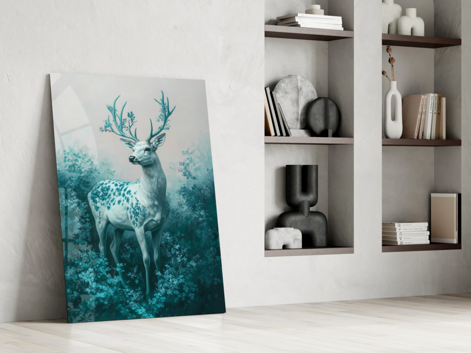 Mint Deer Glass Wall Art || Designer Collection Insigneart USA