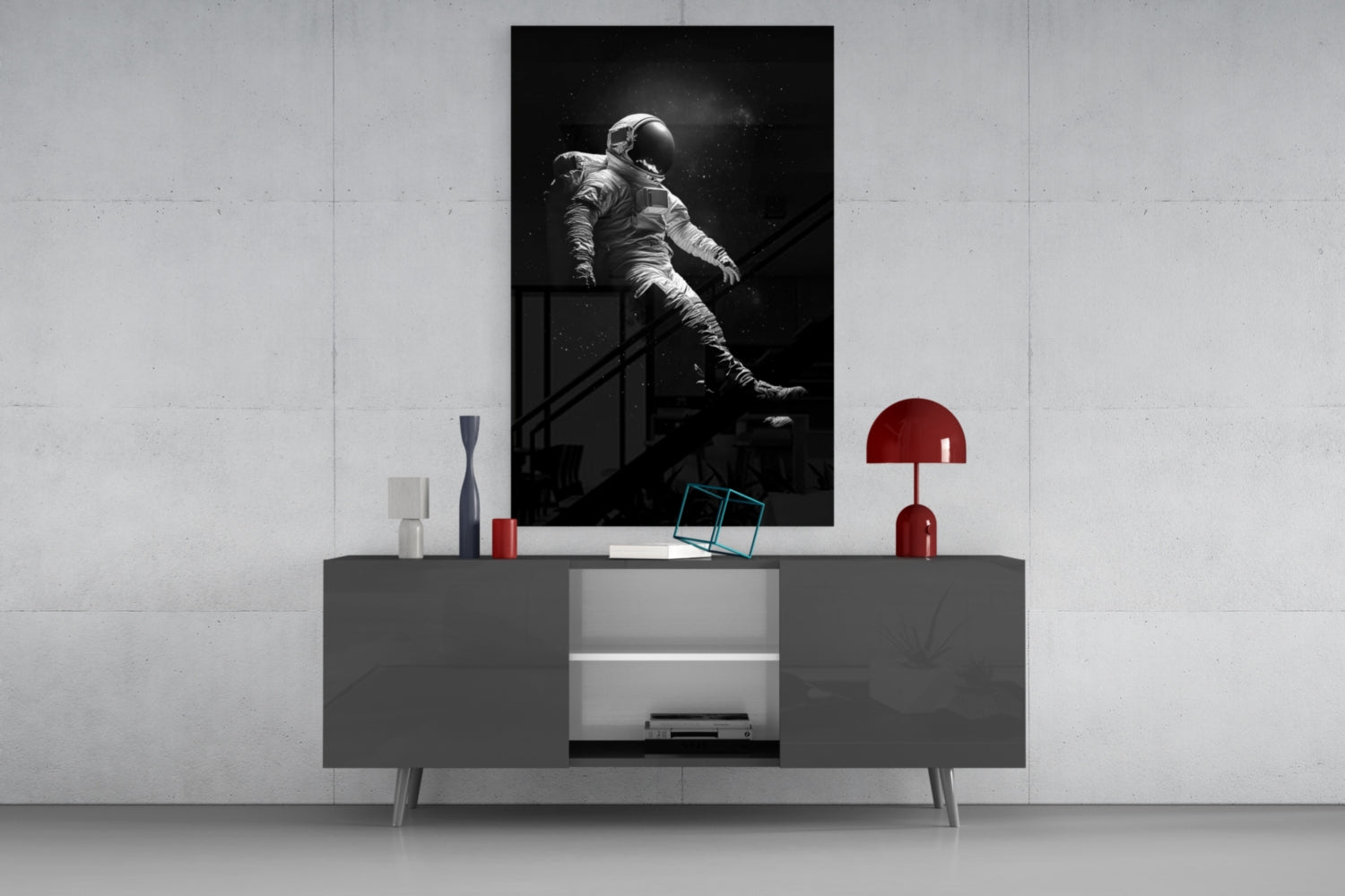 Loneliness in Space Glass Wall Art || Designer Collection Insigneart USA