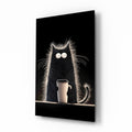 Coffee Lover Cat Glass Wall Art || Designer Collection Insigneart USA