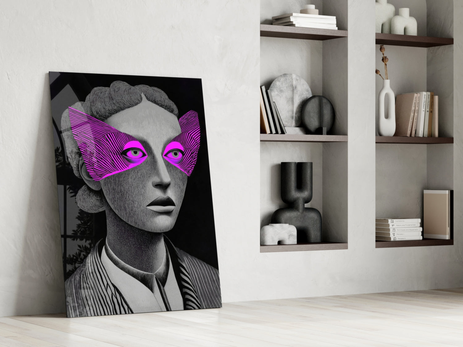 Striped Look Glass Wall Art || Designer Collection Insigneart USA