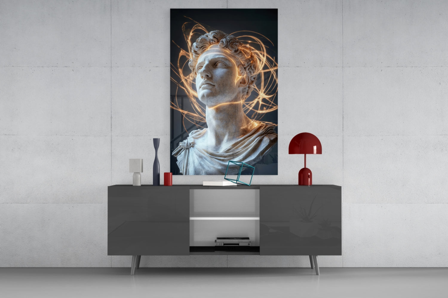 The Shining Mind of Aurelius Glass Wall Art || Designer Collection Insigneart USA