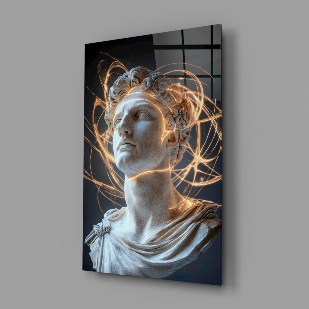The Shining Mind of Aurelius Glass Wall Art || Designer Collection Insigneart USA