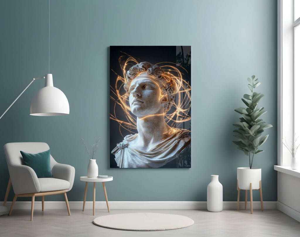 The Shining Mind of Aurelius Glass Wall Art || Designer Collection Insigneart USA
