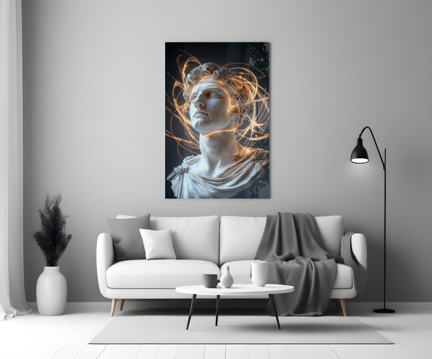The Shining Mind of Aurelius Glass Wall Art || Designer Collection Insigneart USA