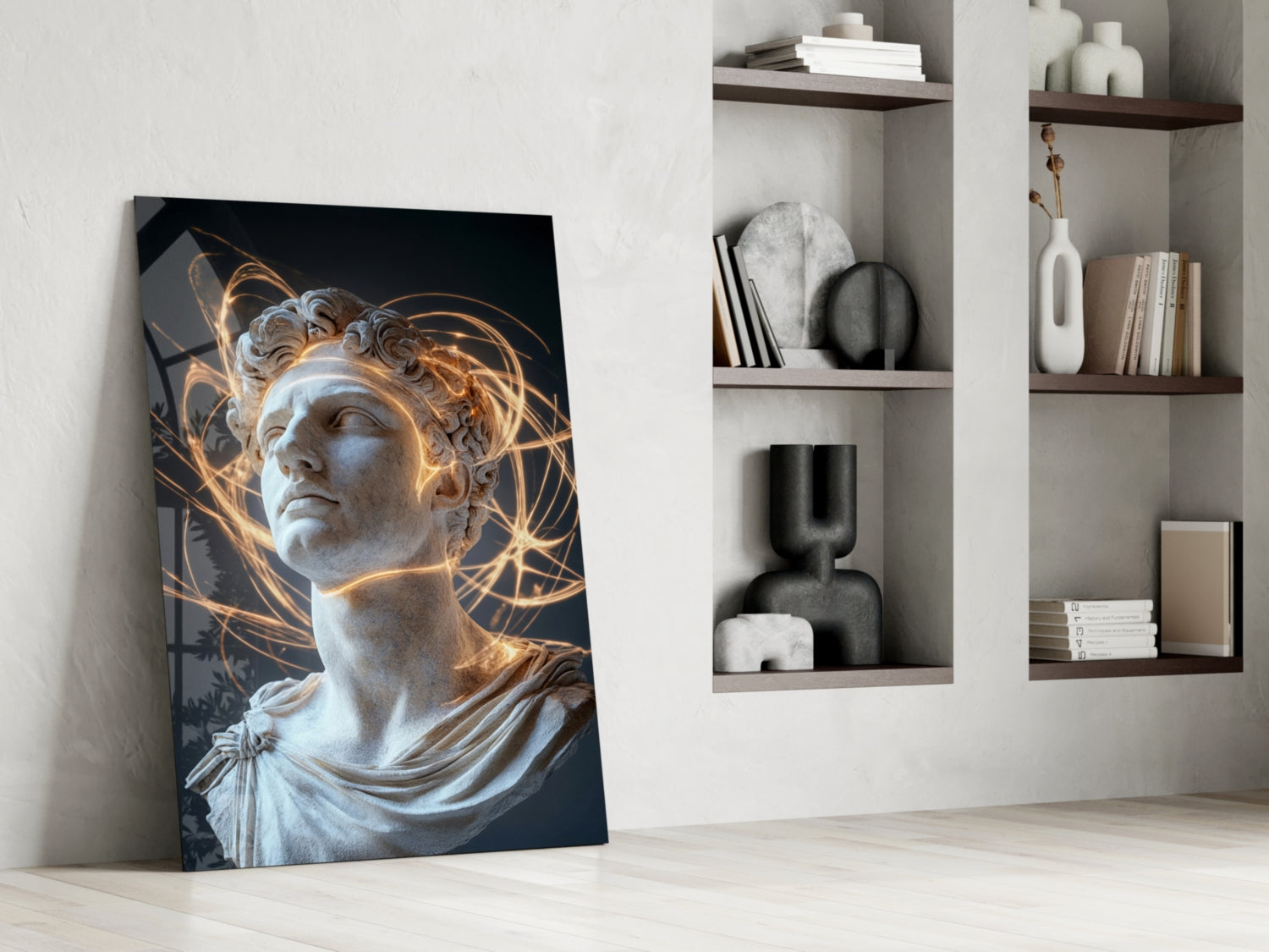 The Shining Mind of Aurelius Glass Wall Art || Designer Collection Insigneart USA