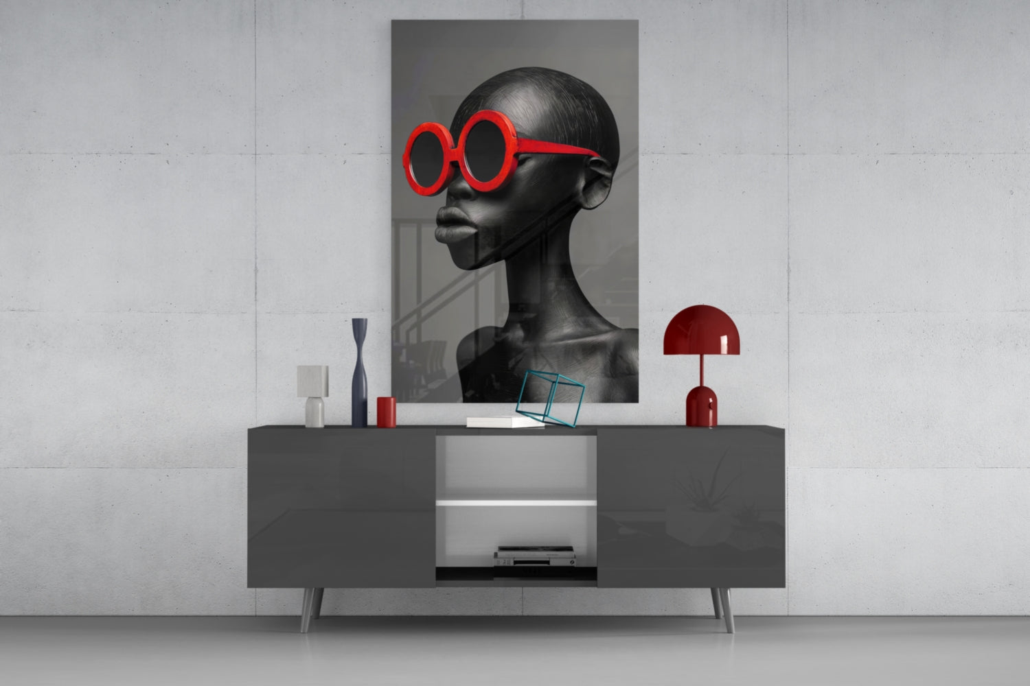 Faces of Colors Glass Wall Art || Designer Collection Insigneart USA