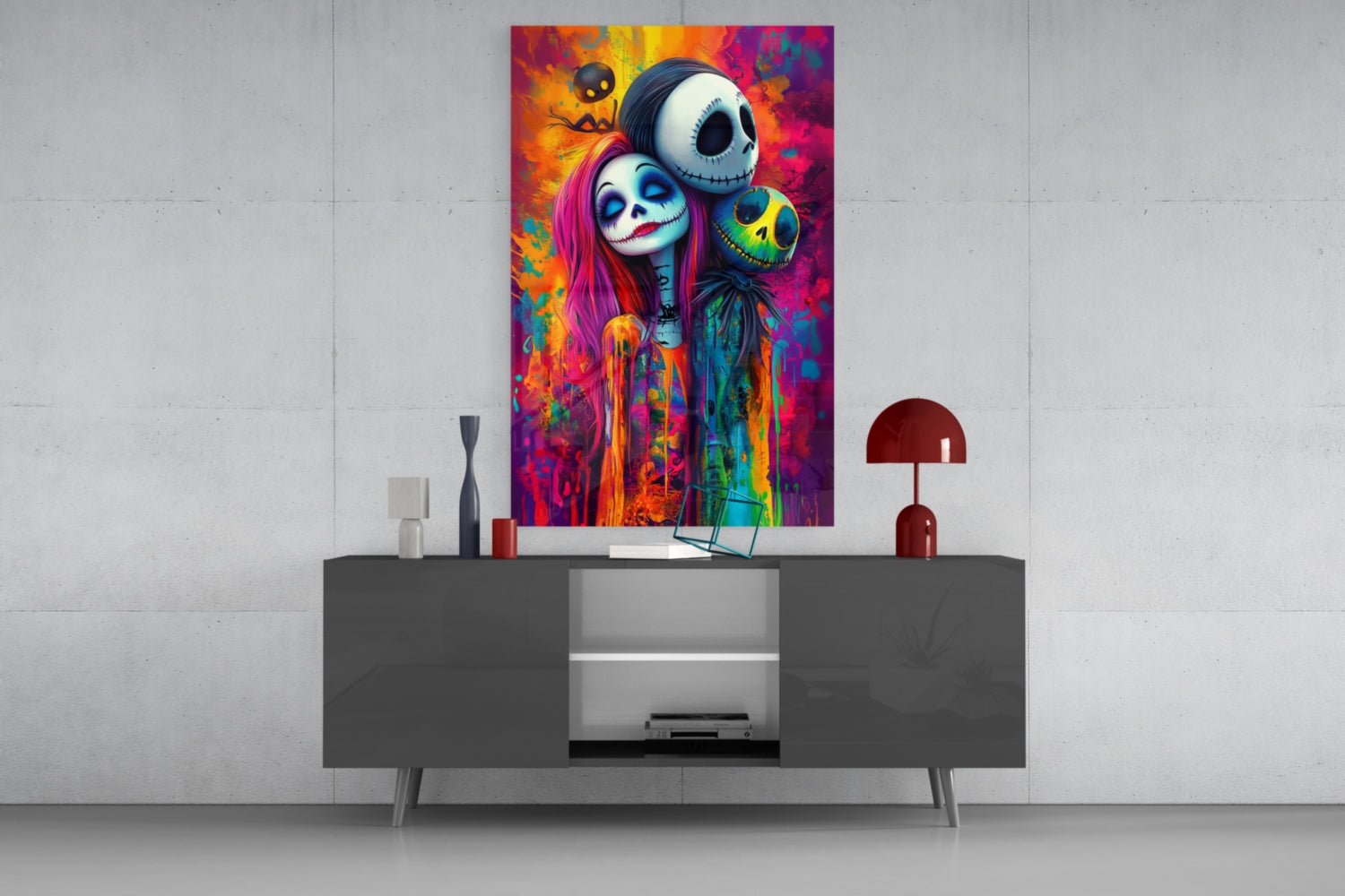 Colorful Nightmare Glass Wall Art || Designer Collection Insigneart USA