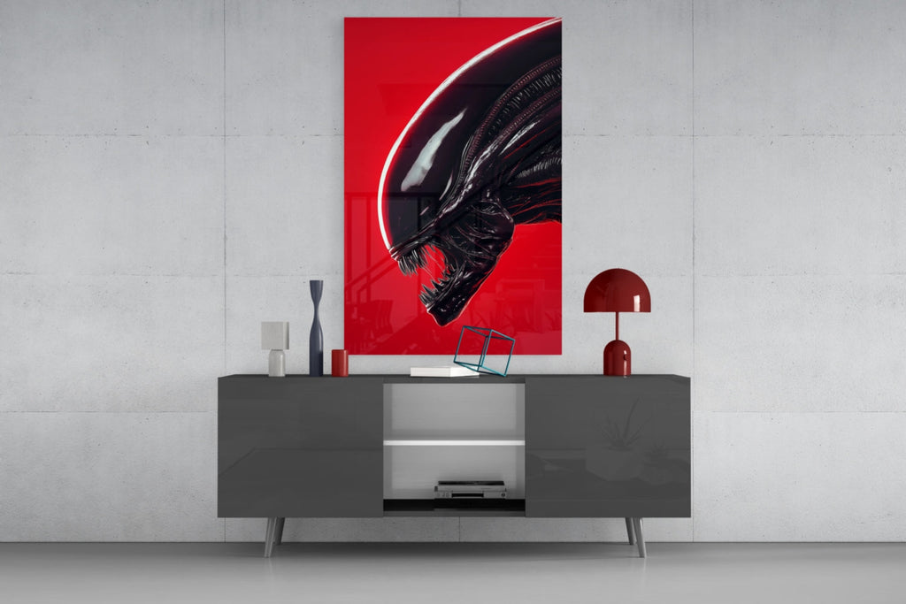 Alien: Red Menace Glass Wall Art || Designer Collection Insigneart USA