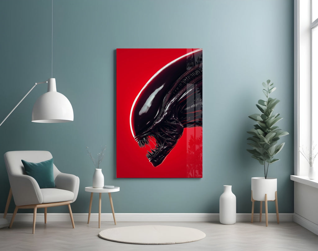 Alien: Red Menace Glass Wall Art || Designer Collection Insigneart USA