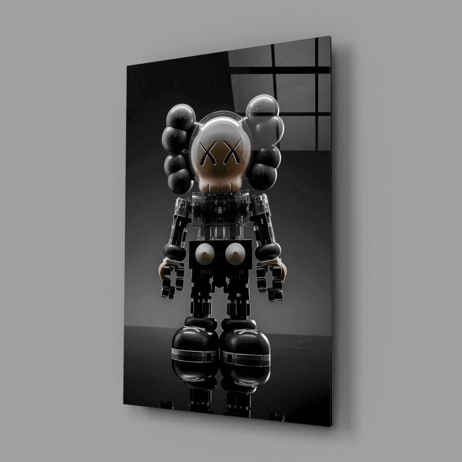 Kaws Statue Glass Wall Art || Designer Collection Insigneart USA