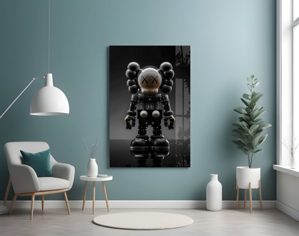 Kaws Statue Glass Wall Art || Designer Collection Insigneart USA