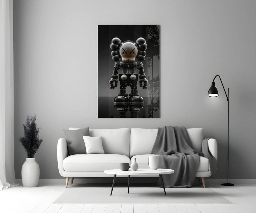 Kaws Statue Glass Wall Art || Designer Collection Insigneart USA
