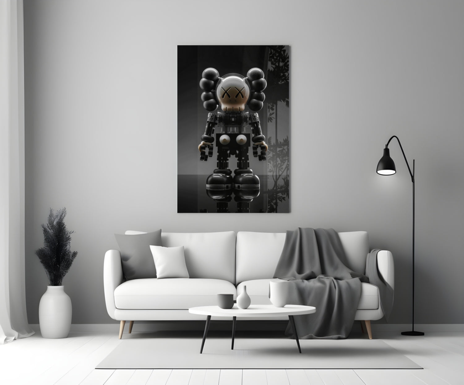 Kaws Statue Glass Wall Art || Designer Collection Insigneart USA