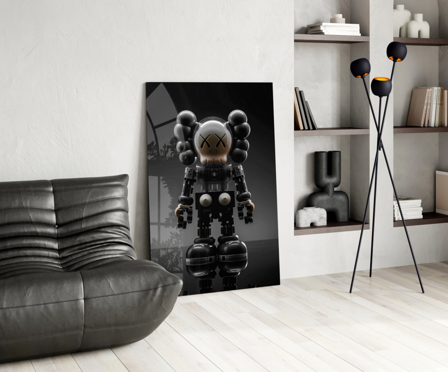 Kaws Statue Glass Wall Art || Designer Collection Insigneart USA
