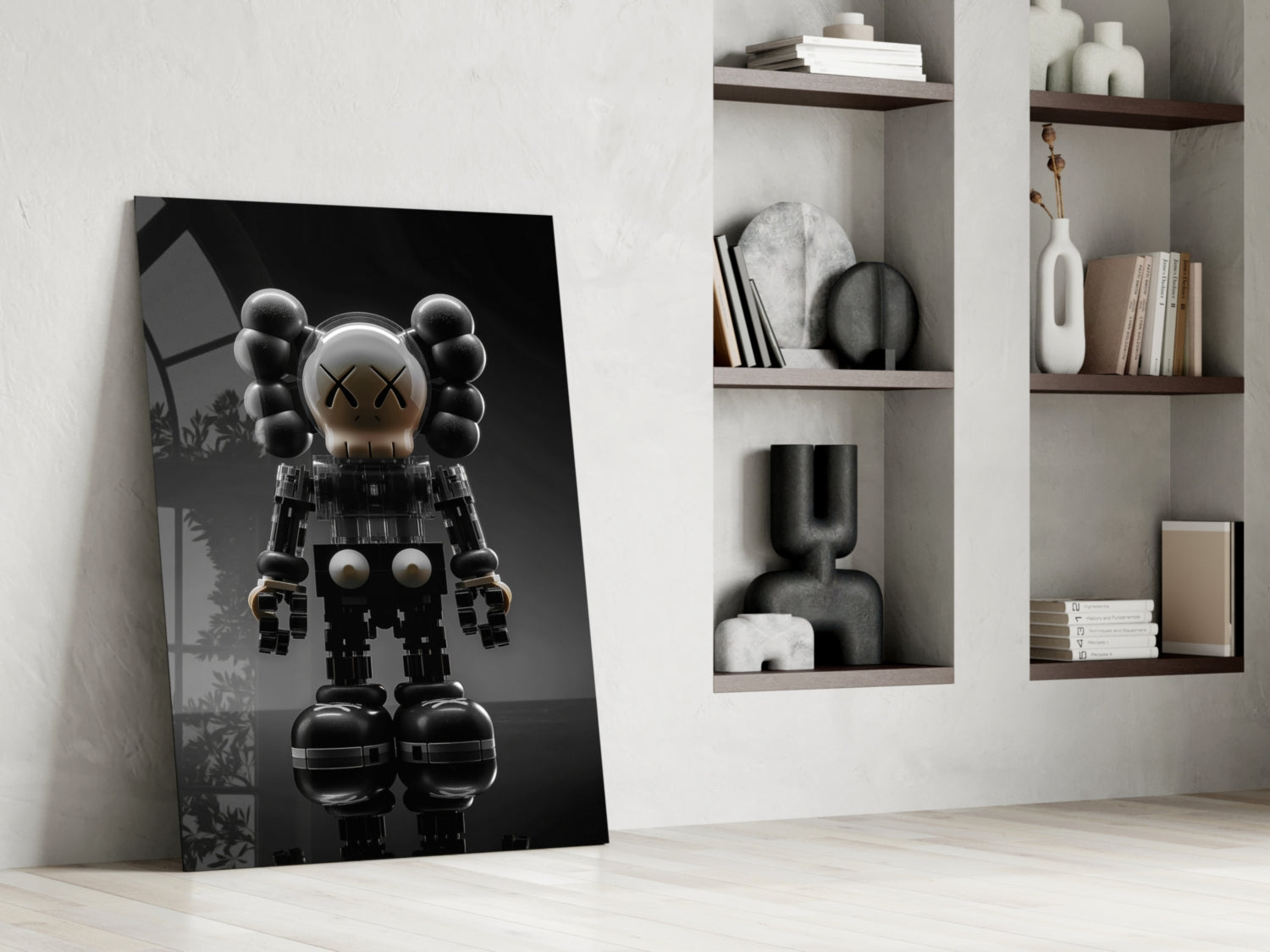 Kaws Statue Glass Wall Art || Designer Collection Insigneart USA
