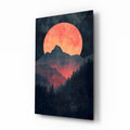 Red Moon Rising Glass Wall Art || Designer Collection Insigneart USA