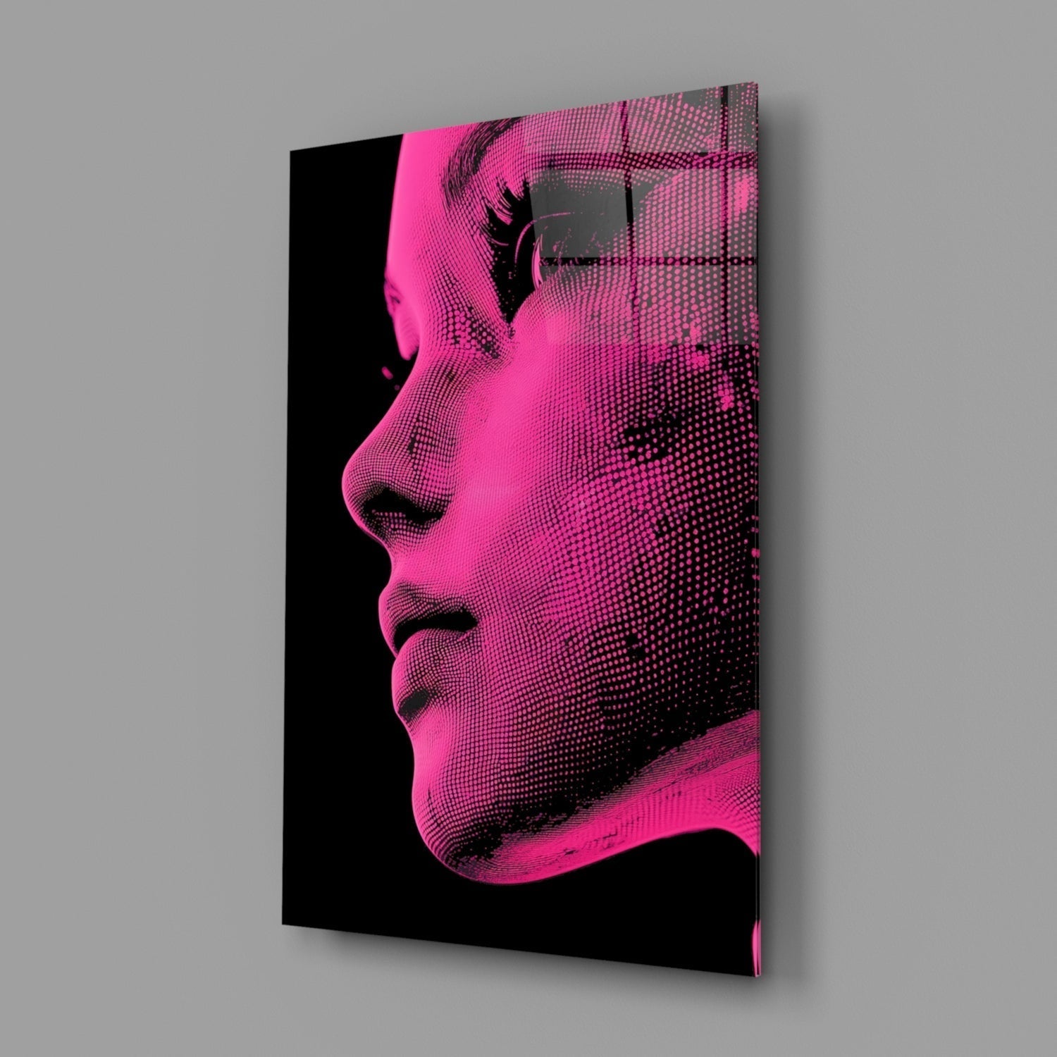 Pink with Dots Glass Wall Art || Designer Collection Insigneart USA