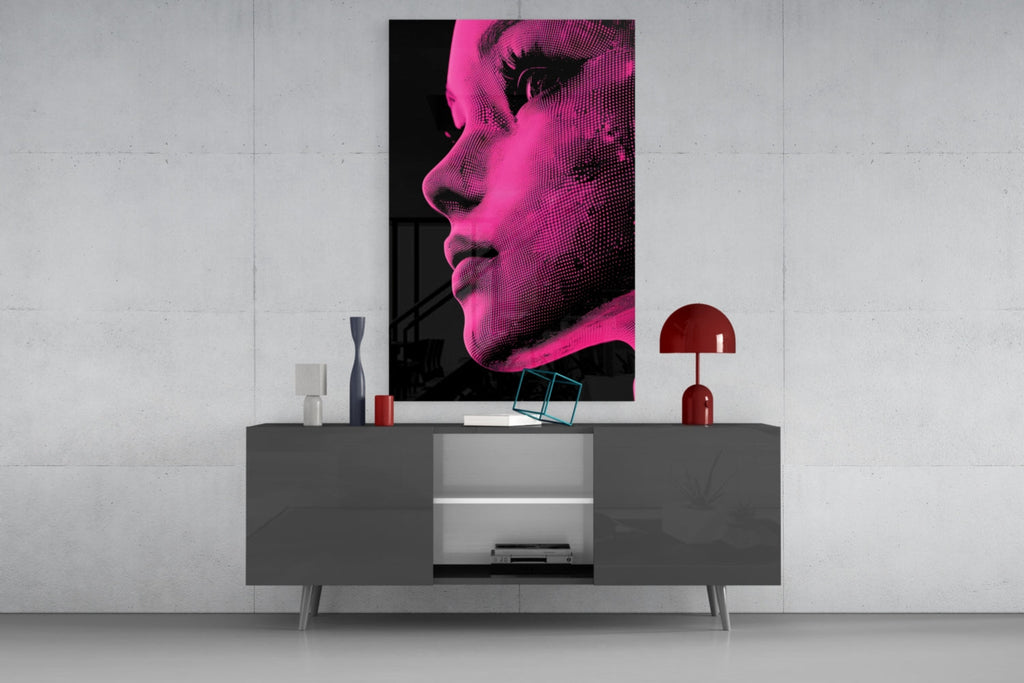 Pink with Dots Glass Wall Art || Designer Collection Insigneart USA