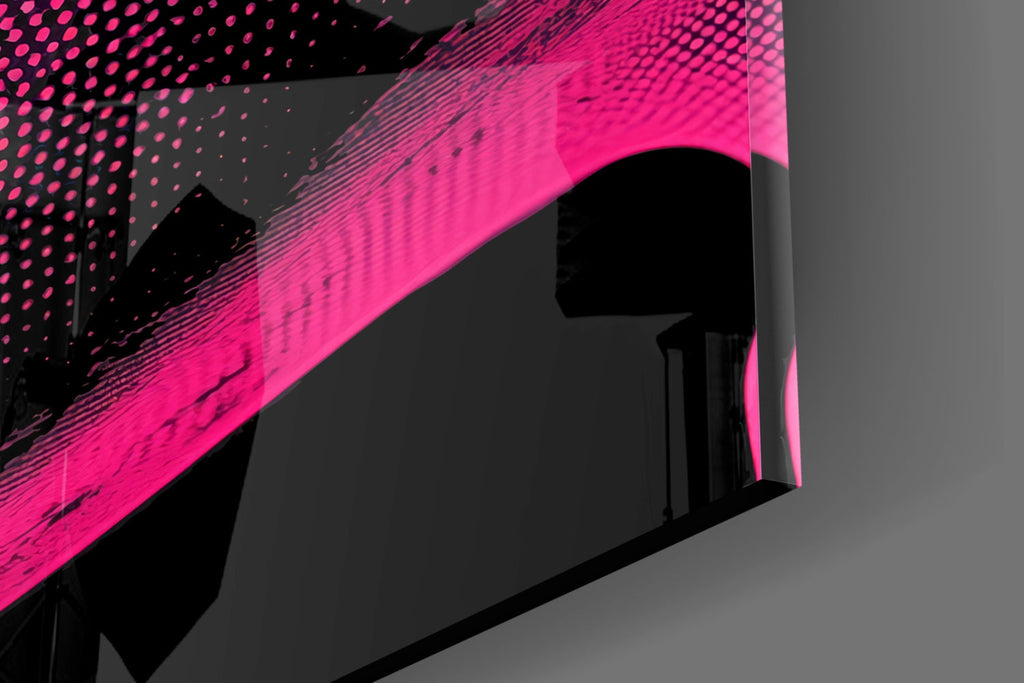 Pink with Dots Glass Wall Art || Designer Collection Insigneart USA