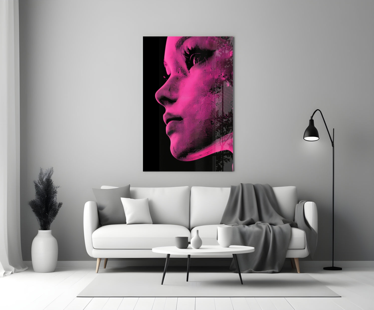 Pink with Dots Glass Wall Art || Designer Collection Insigneart USA