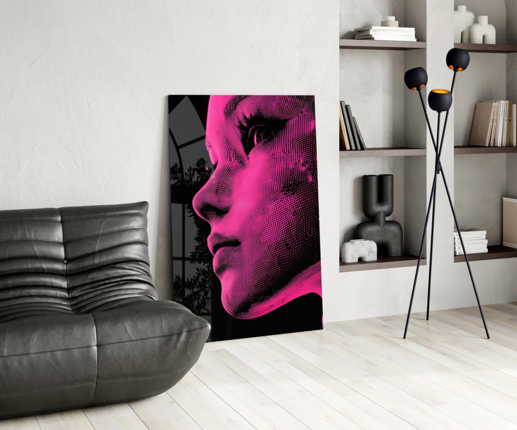 Pink with Dots Glass Wall Art || Designer Collection Insigneart USA
