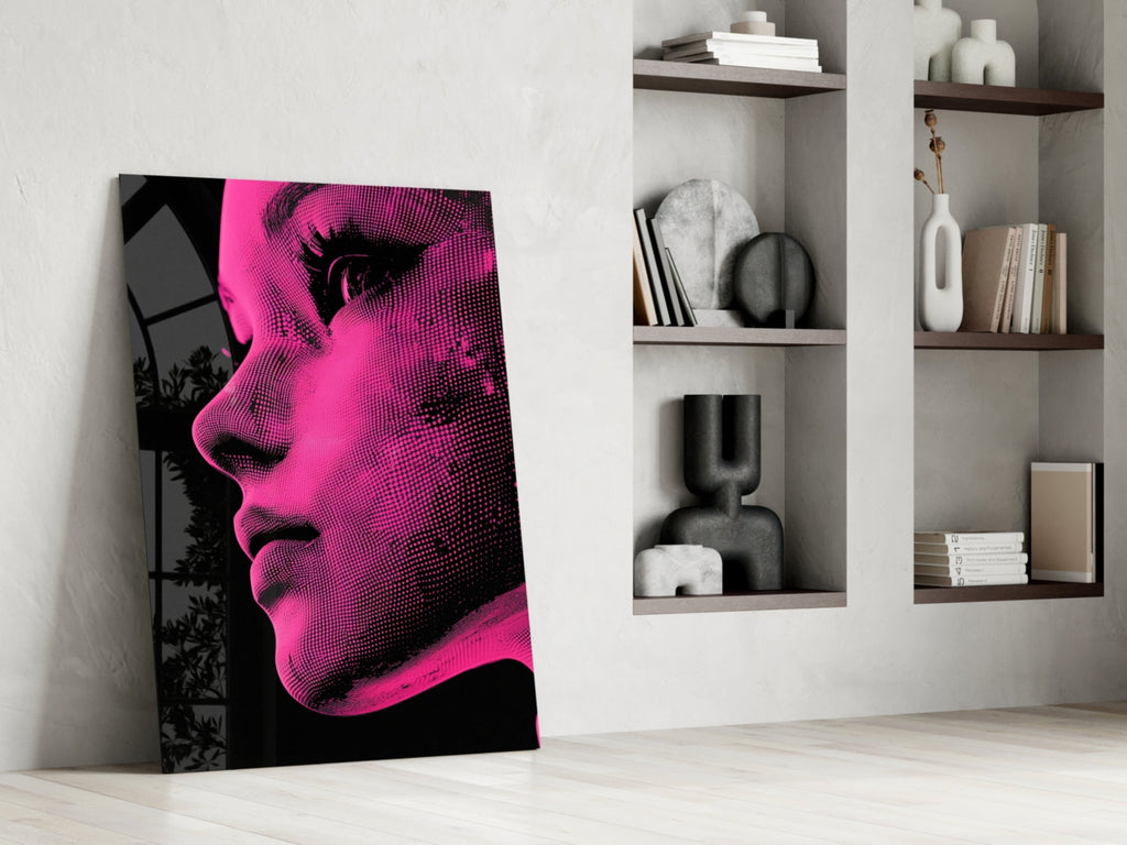 Pink with Dots Glass Wall Art || Designer Collection Insigneart USA