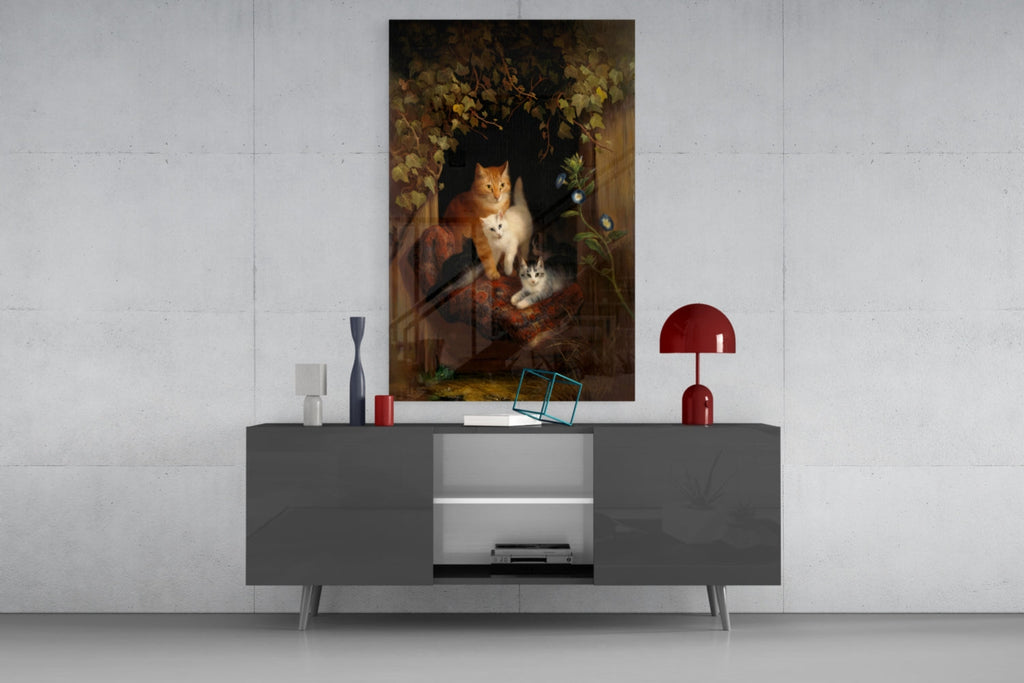 Family in the Window Glass Wall Art || Designer Collection Insigneart USA