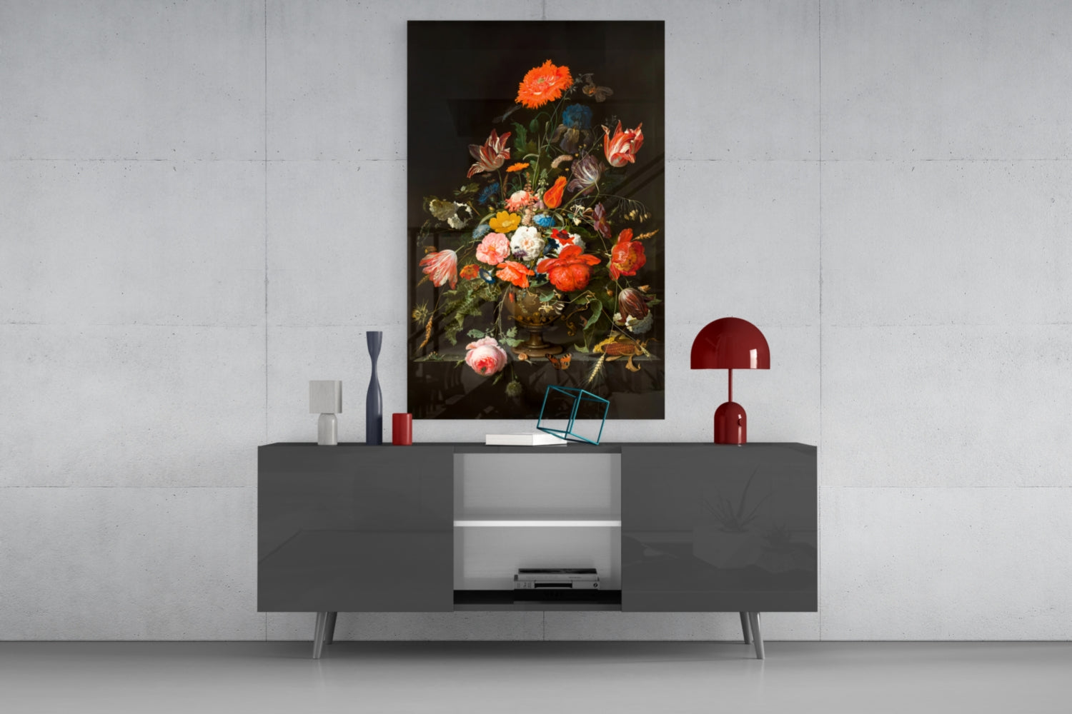 The Wealth in the Vase Glass Wall Art || Designer Collection Insigneart USA