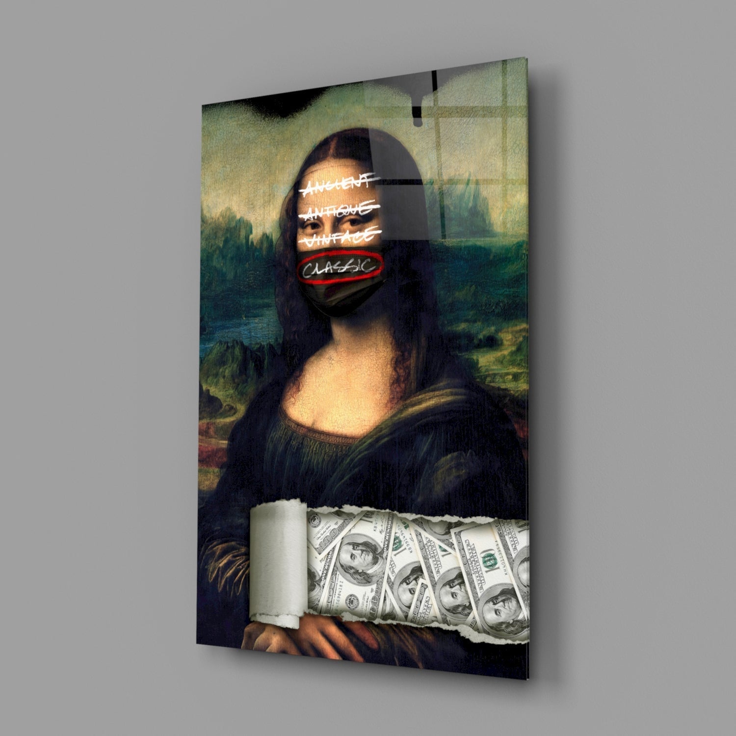 Modern Mona Lisa Glass Wall Art || Designer Collection Insigneart USA