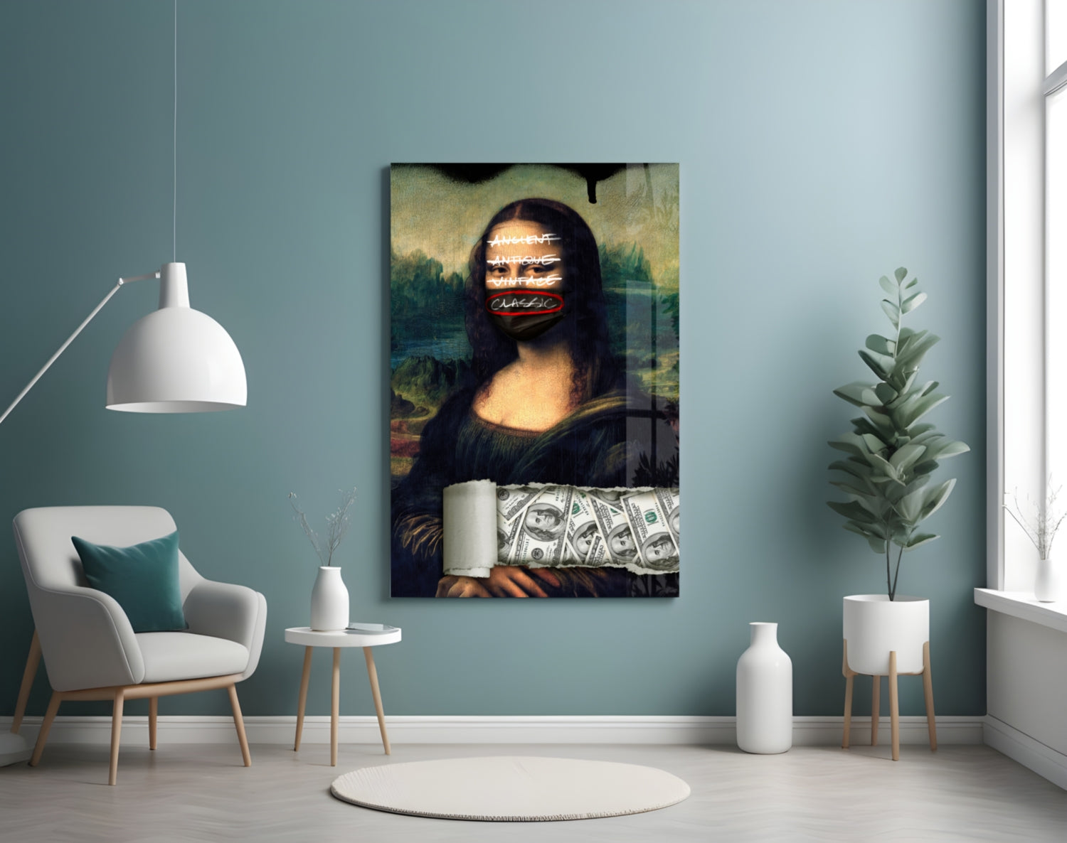 Modern Mona Lisa Glass Wall Art || Designer Collection Insigneart USA